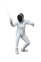 Fencer in competition