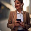Woman Listening with Headphones