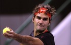 Roger Federer on court